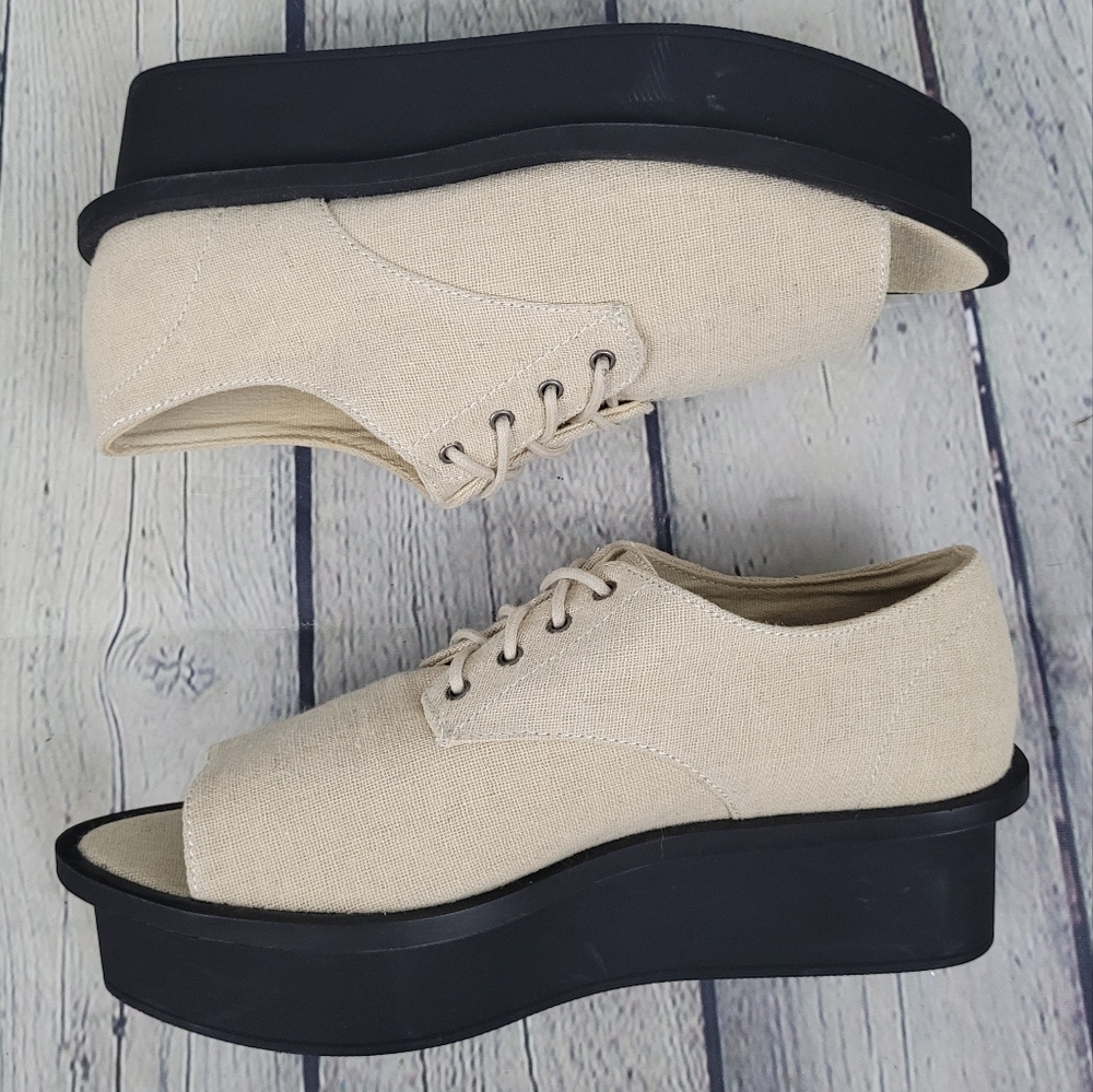 CHEAP MONDAY | lace-up peep toe platform low top shoes - Picture 3 of 9